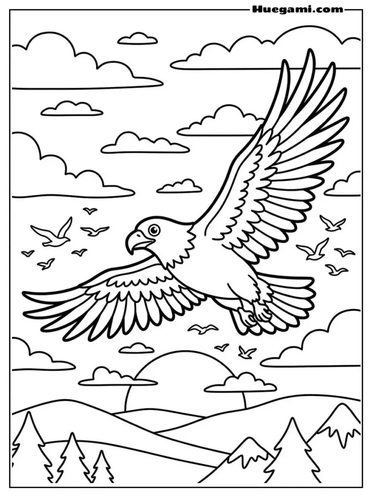 Free Printable Eagle Coloring Sheets for Kids 3 Eagle Surveying The Sky