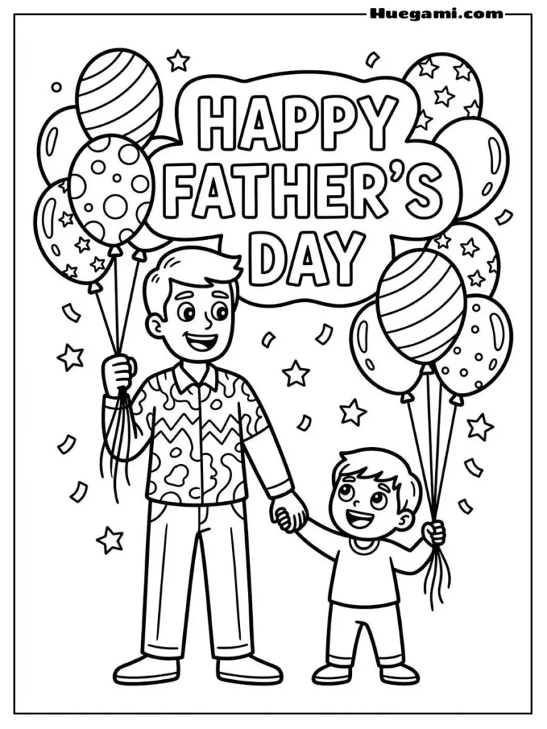 Father s Day Balloon Celebration Illustration