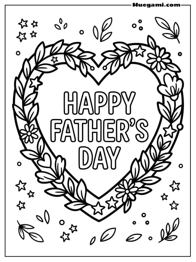 Father s Day Heart Wreath Illustration