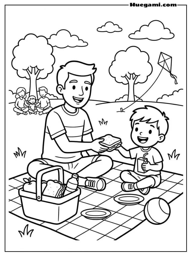 Father s Day Picnic Illustration