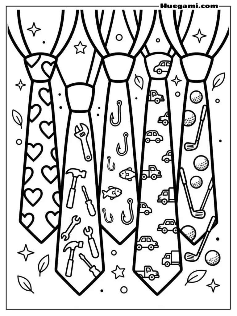 Father s Day Tie Collection Illustration