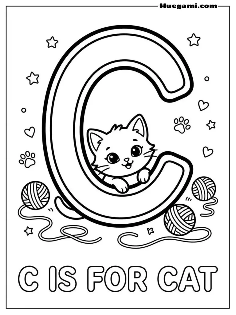 Letter C For Cat Illustration