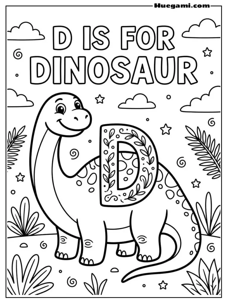 Letter D For Dinosaur Illustration