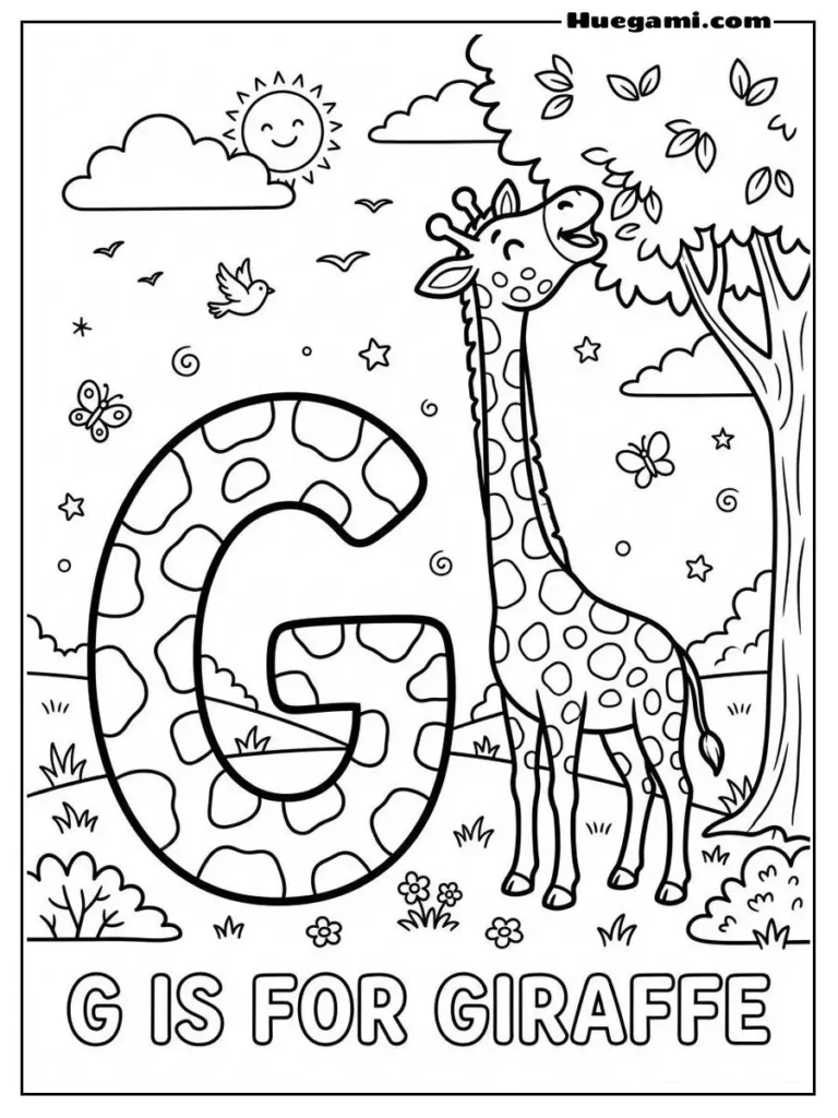 Letter G For Giraffe Illustration