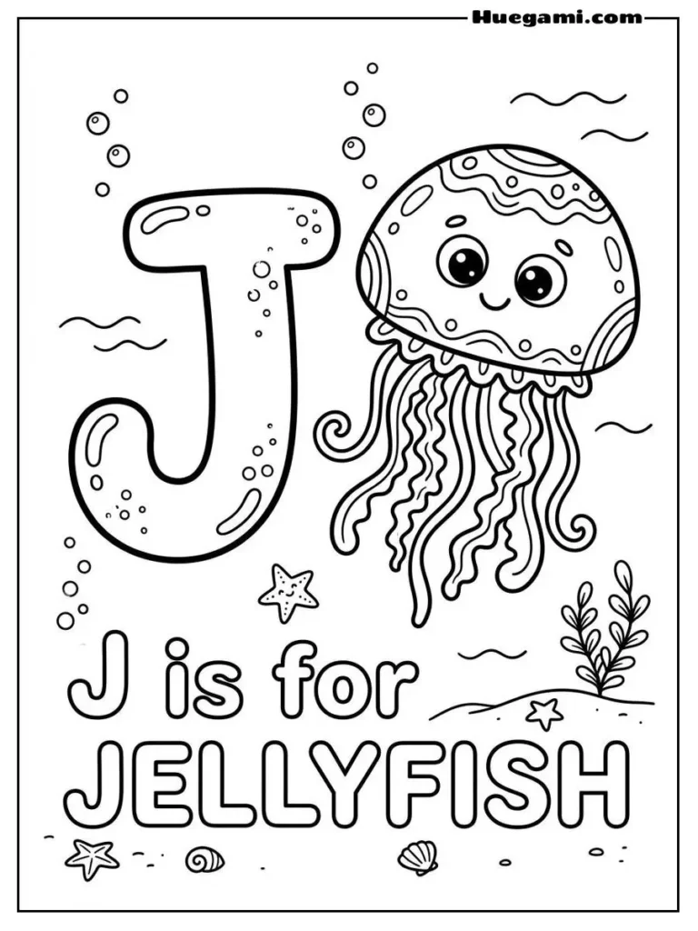 Letter J For Jellyfish Illustration