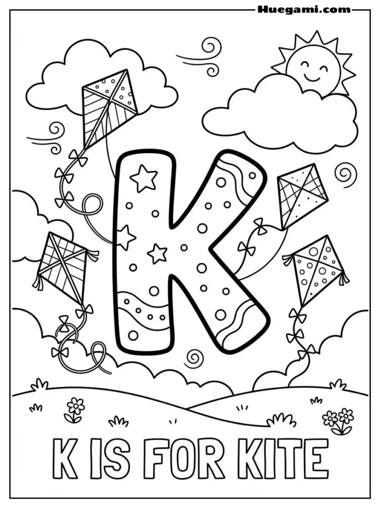 Letter K For Kite Illustration