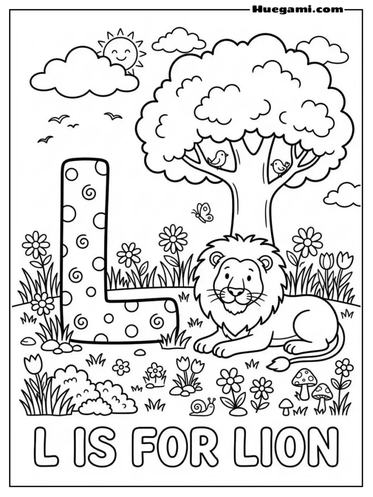 Letter L For Lion Illustration