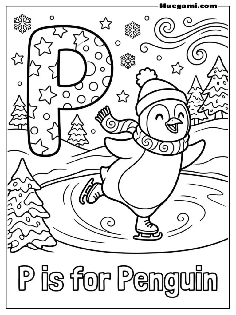 Letter P For Penguin Illustration