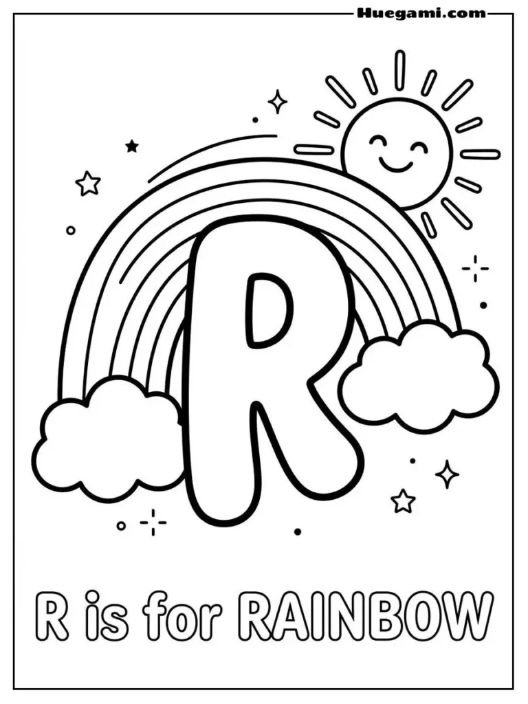 Letter R For Rainbow Illustration