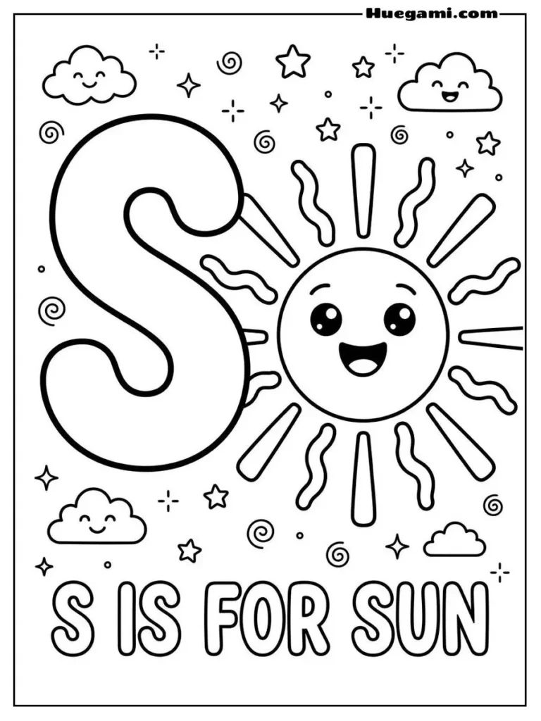 Letter S For Sun Illustration