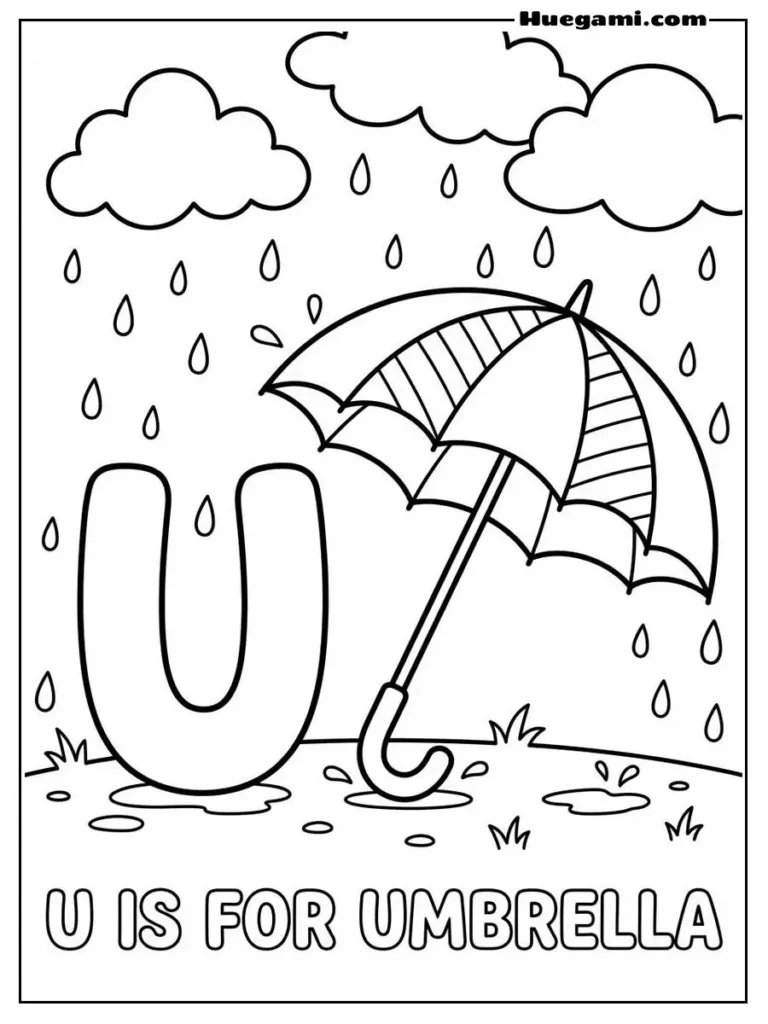 Letter U For Umbrella Illustration