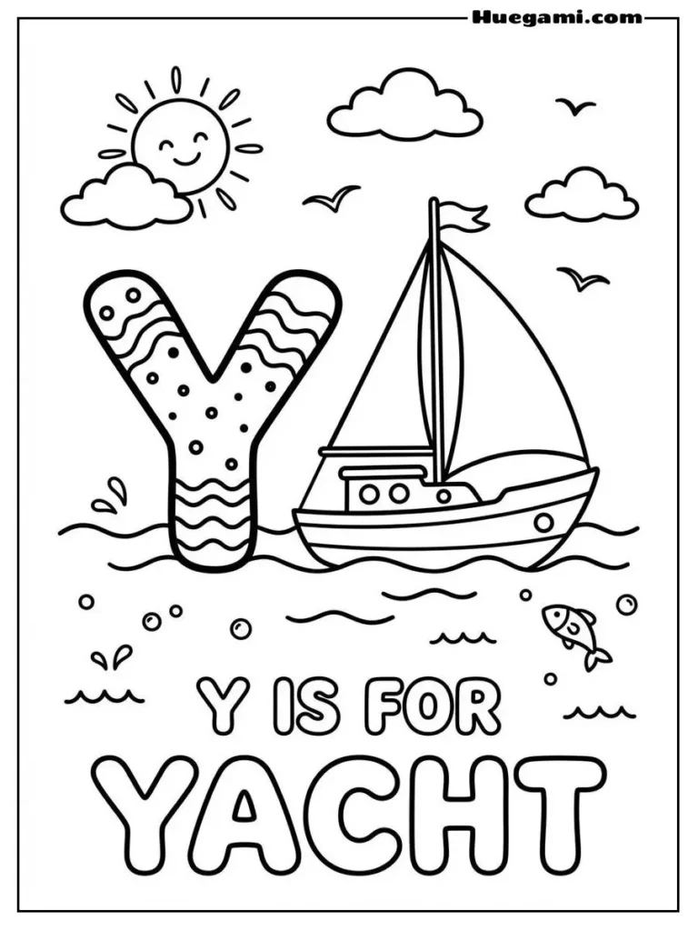 Letter Y For Yacht Illustration