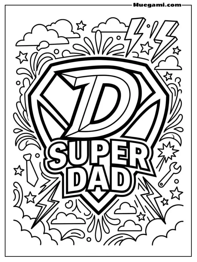 Super Dad Emblem Illustration