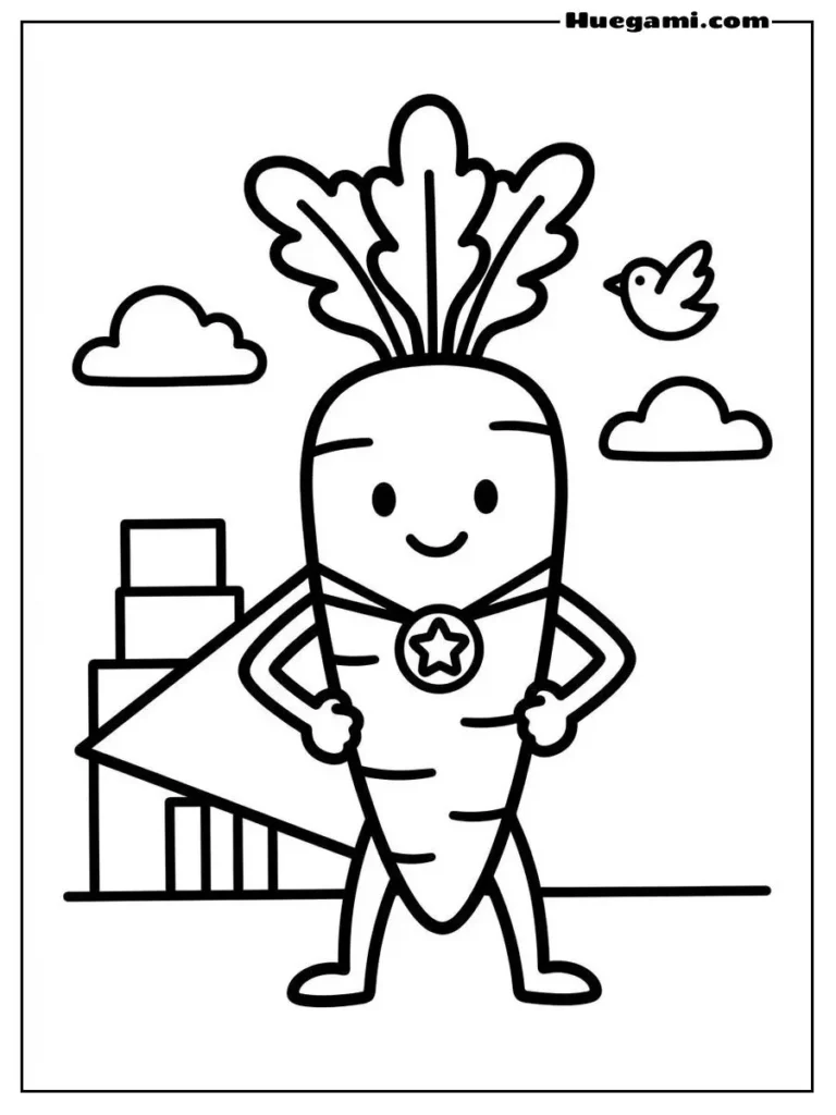 Superhero Carrot Illustration