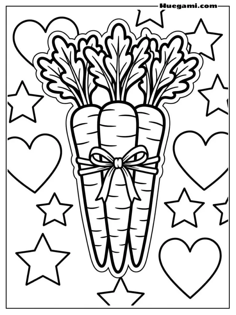 Three Carrots Tied With Ribbon Illustration
