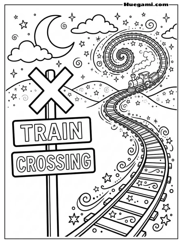 Train Crossing Dream Rails Illustration