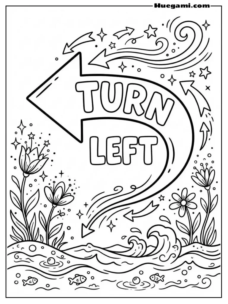 Turn Left Magical Arrows Illustration
