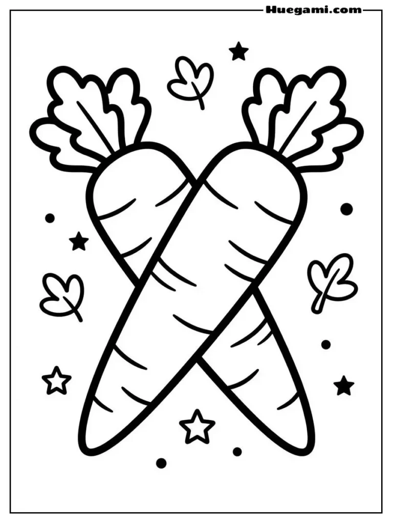 Two Carrots Crossed Form An X Illustration