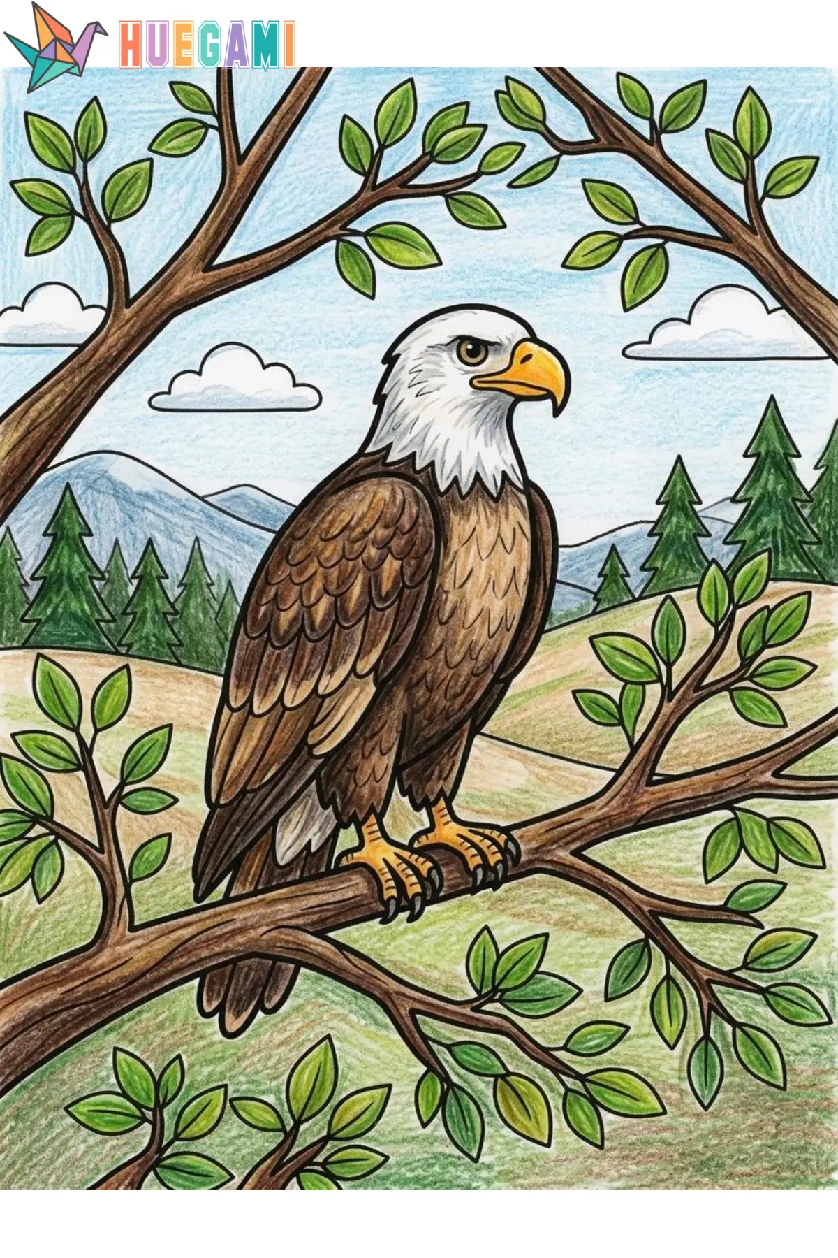 eagle coloring sheets featured image