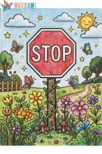 enchanted traffic signs coloring sheets featured image