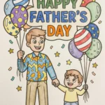 father's day coloring sheets featured image
